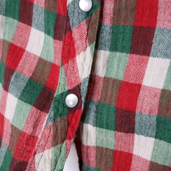 TOPSHOP Western Plaid Long Sleeve Flannel Shirt 6 - Picture 4 of 9